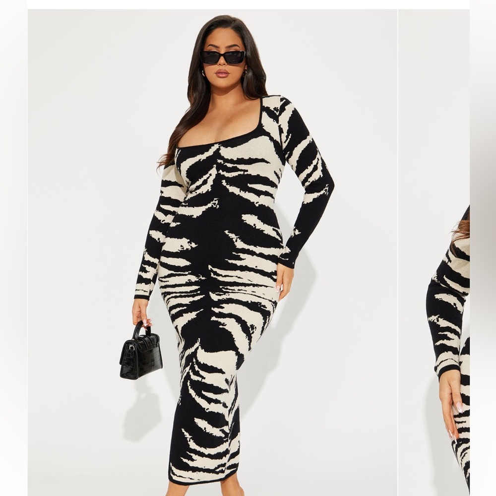 Fashion Nova Long Sleeve Bodycon Knit Sweater Dress
